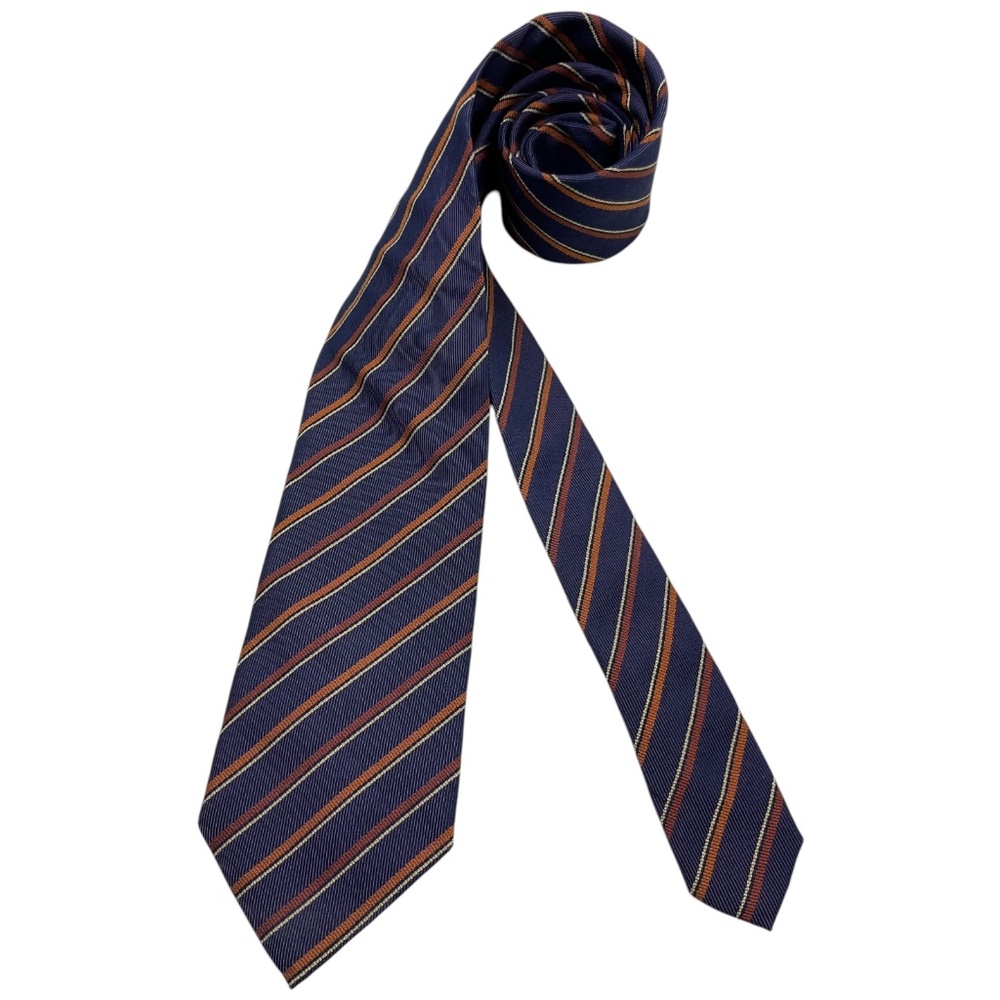 TINO COSMA Purple Striped Silk LUXURY Tie ITALY